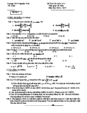 Đề ôn thi học kì I môn Toán 11 - Đề 1